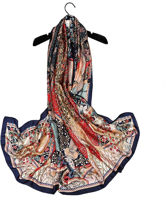 Fashion Scarves Scarf 100% Silk Feeling Scarf Silk Like Scarves Long Lightweight Sunscreen Shawls for Women