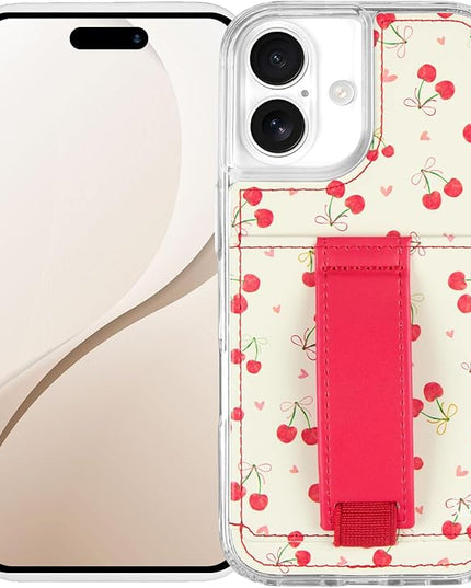 Walli Cases for iPhone 17 Case Aesthetic Wallet Phone Case Card Holder, Securely Holds up to 2 Cards - Cute, Trendy Phone Cover for Women, fits iPhone 17, with Kickstand & Finger Strap