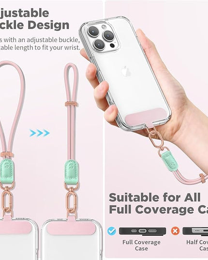 SURPHY Phone Wrist Strap, Keychain Wristlet, Phone Strap Charm with Tether Tab, Cellphone Lanyard Wrist, Key Chain for Women