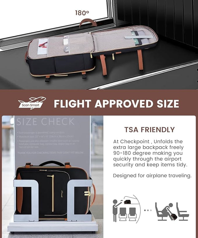 LOVEVOOK 40L Travel Backpack for Women & Men, Airline Approved Carry On Luggage with 3 Packing Cubes, TSA Overnight Bags, Waterproof Personal Item Bag, Weekender Essentials Backpacks fits 17" Laptop