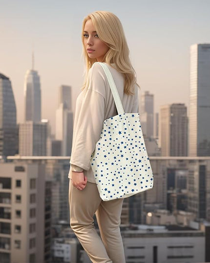 Tote Bag for Women, Reusable Zippered Canvas Bag with Handles Pocket Thick Canvas, for Grocery Shopping Beach Gift
