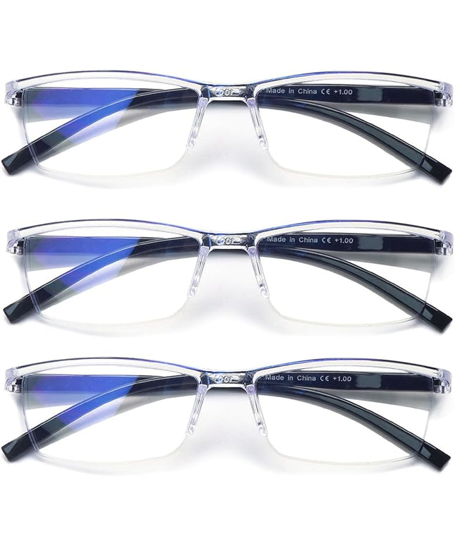 NORPERWIS Reading Glasses Men 3 pack Blue Light Blocking Readers Mens Spring Hinge Comfortable Glasses