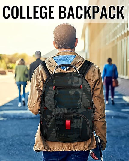 YOREPEK Travel Backpack, Extra Large 50L Laptop Backpacks for Men Women, Water Resistant College Backpack Airline Approved Business Work Bag with USB Charging Port Fits 17 Inch Computers, Camouflage
