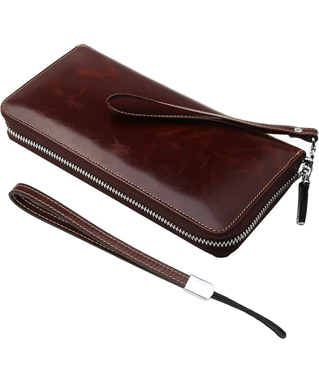 Lavemi Small Compact Women Wallet RFID Blocking Genuine Leather Bifold Purse with ID Windows