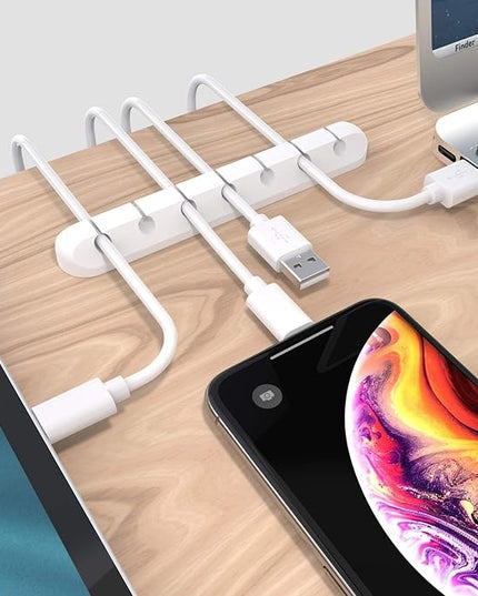 SOULWIT Cable Holder Clips, 3-Pack Cable Management Cord Organizer Clips Silicone Self Adhesive for Desktop USB Charging Cable Nightstand Power Cord Mouse Cable Wire PC Office Home