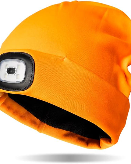 Night Scope Classic Rechargeable LED Warm Knit Beanie Head Light Hat Headlamp for Outdoor Activities