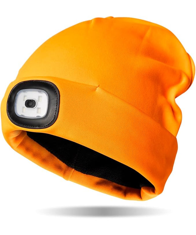 Night Scope Classic Rechargeable LED Warm Knit Beanie Head Light Hat Headlamp for Outdoor Activities