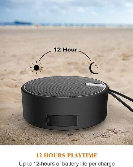 INSMY C12 IPX7 Waterproof Shower Bluetooth Speaker, Portable Small Speaker, Speakers Bluetooth Wireless Loud Clear Sound Support TF Card Suction Cup for Kayak Canoe Beach Gift (Black)