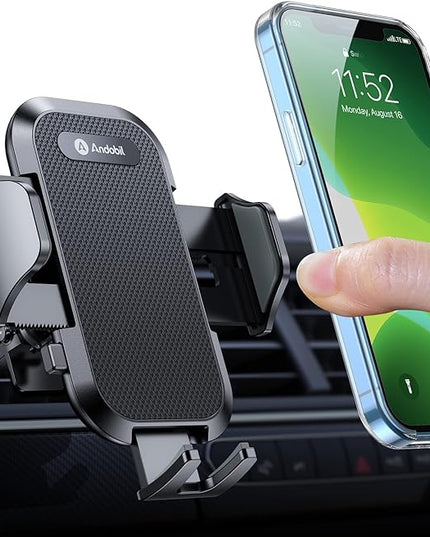 andobil 2026 Upgraded Car Phone Holder Mount for Vent, Military Sturdy Metal Clip Air Vent Phone Holder for Your Car Easy Used Cell Phone Car Mount for iPhone 17 Pro Max 15 14 13 Samsung S25 S24