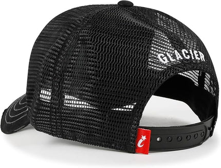 ililily Premium Howels Embroidery Vintage Baseball Cap Distressed Trucker Hat