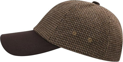 BOTVELA Wool Baseball Cap for Men Adjustable Unstructured Tweed Hat