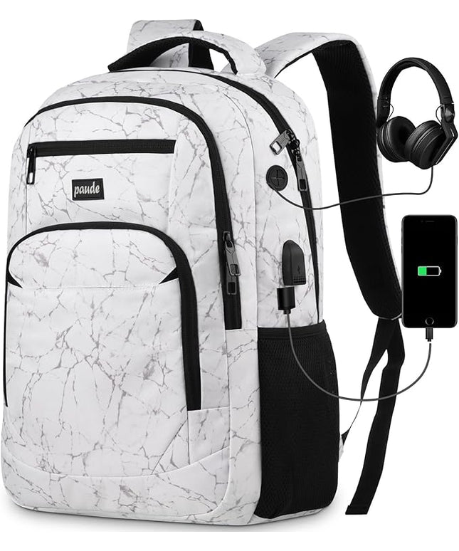 Paude Backpack for Men,College Backpack High School Bookbag for Teen Boys Laptop Bookbag with USB Port