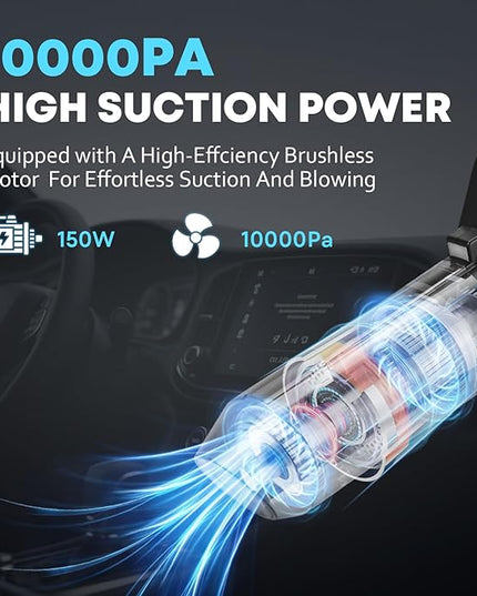 Car Cleaning kit, Car Interior Detailing kit with 10000pa Car Vacuum Cleaner, Detailing Brush Set, Wheel Brush, Windshield Cleaner Tool, Complete Auto Accessories for Men, Women