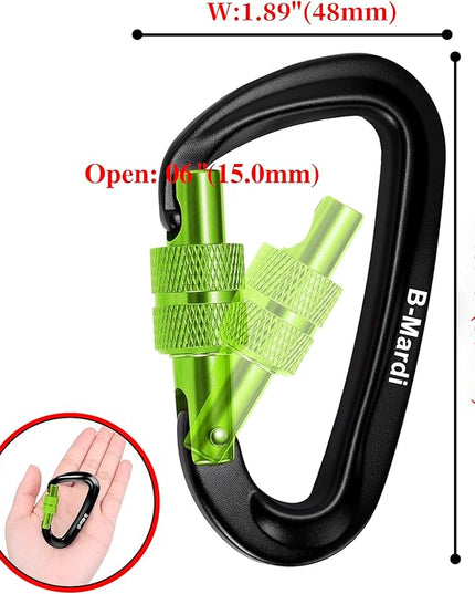 Carabiner Clips Heavy Duty 12kN (2697 lbs)-Lightweight Locking Carabiners for Camping, Hiking, Hammock, Dog Leash Harness, Outdoor and Gym etc, Keychains& Utility