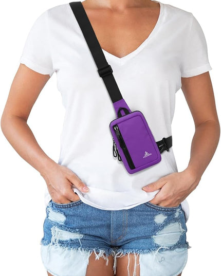 Peicees Small Crossbody Bag for Men Women Mini Sling Bag Travel Running Phone Daypack Cross Body Shoulder Bags with Keyholder