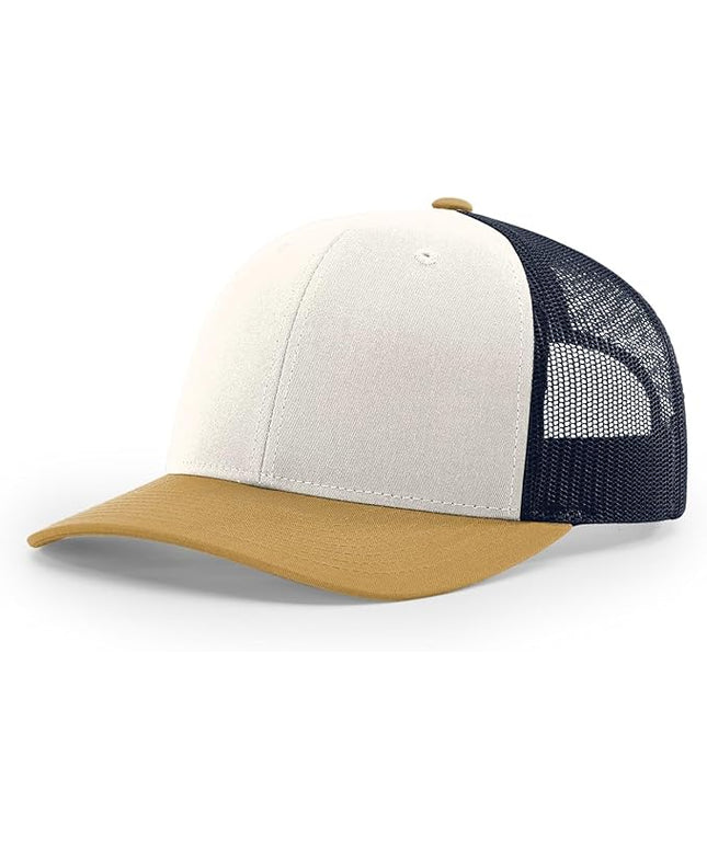 Richardson 112 Trucker Hat - Premium Adjustable Snapback Hat - Structured Six Panel Richardson Blank Caps