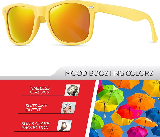 Retro Rewind Polarized Sunglasses for Men and Women - UV Protection Classic Sun Glasses