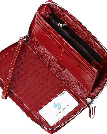 Lavemi Small Compact Women Wallet RFID Blocking Genuine Leather Bifold Purse with ID Windows