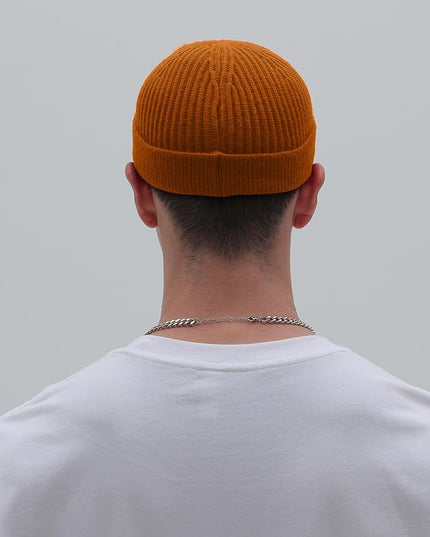 vidsel Thin Wool Fisherman Beanie for Men Women, Short Knit Cuff Trawler Watch Hats