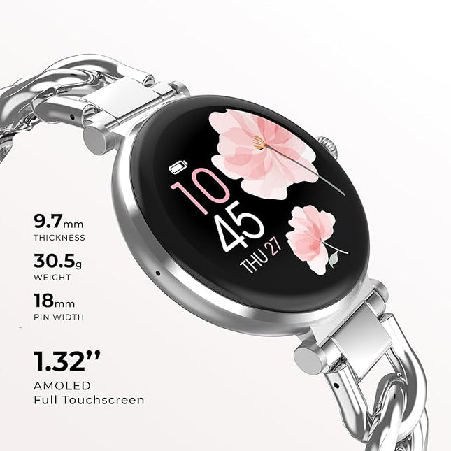 iTouch Bloom Smartwatch – 1.32” AMOLED Display, Bluetooth Calling, 60+ Sports Modes, Heart Rate, SPO₂, Sleep & Stress Monitor, IP68 Waterproof – Android & iOS