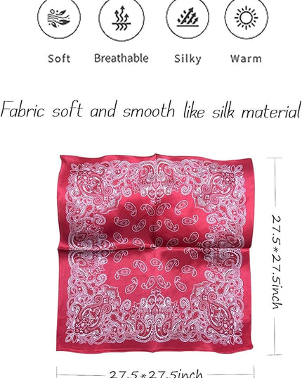Satin Bandanas Head Scarf For Women Hair Scarves Accessories Lightweight Fashion Wrap Neck Silk Sleeping Headscarf