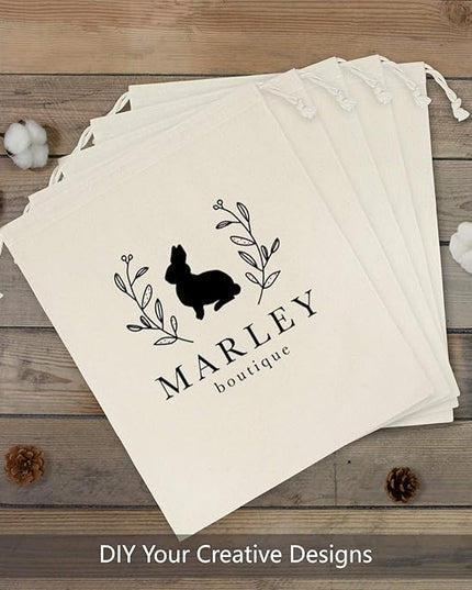 TOPDesign 6-Pack 14” x 17” Reusable Produce Bags, Muslin Bags with Drawstrings for Shopping & Storage, 100% Natural Cotton Bags, Washable, Biodegradable, Food Safe