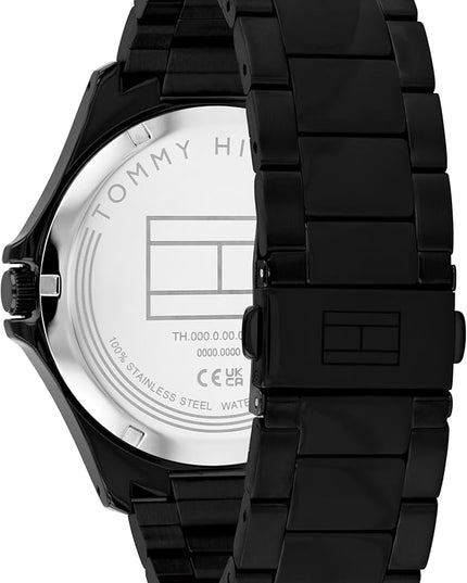 Tommy Hilfiger Men's 3H Quartz Watch, Stainless Steel Bracelet, Water Resistant 3 ATM, Modern and Stylish Timepiece, Gift for Him, 42mm