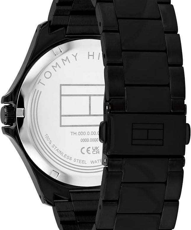 Tommy Hilfiger Men's 3H Quartz Watch, Stainless Steel Bracelet, Water Resistant 3 ATM, Modern and Stylish Timepiece, Gift for Him, 42mm