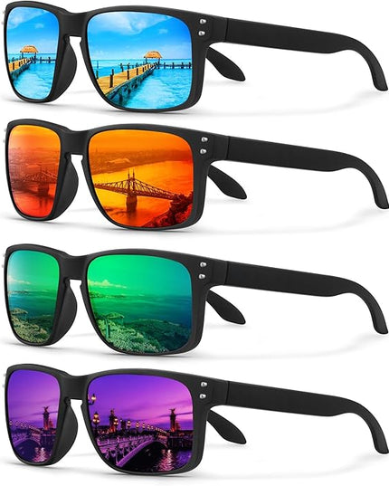 KUGUAOK Polarized Square Sunglasses For Men and Women Matte Finish Sun Glasses UV Protection Glasses
