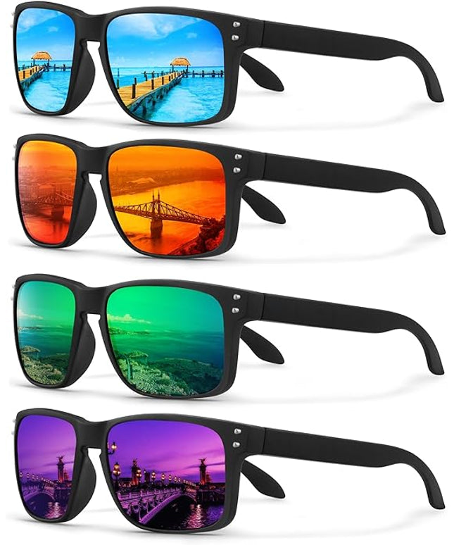 KUGUAOK Polarized Square Sunglasses For Men and Women Matte Finish Sun Glasses UV Protection Glasses