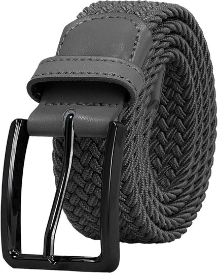 Falari Men Women Multicolored Elastic Stretch Braided Belt Canvas Fabric Woven No Holes Belt
