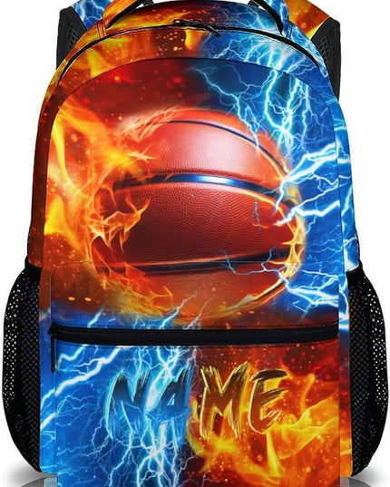 Boys Backpack for Kids Personalized Basketball School bag for Elementary Middle Primary, 17 Inch Durable Lightweight Bookbag