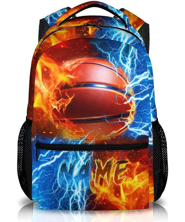 Boys Backpack for Kids Personalized Basketball School bag for Elementary Middle Primary, 17 Inch Durable Lightweight Bookbag
