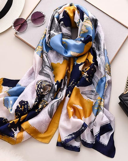 Fashion Scarves Scarf 100% Silk Feeling Scarf Silk Like Scarves Long Lightweight Sunscreen Shawls for Women