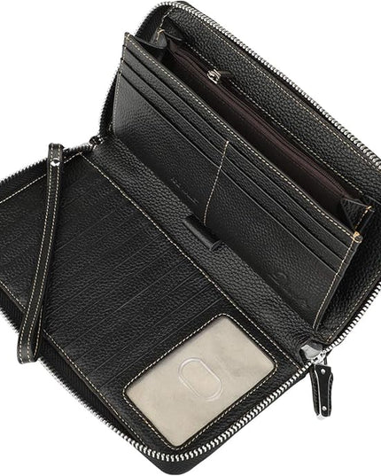 Lavemi Small Compact Women Wallet RFID Blocking Genuine Leather Bifold Purse with ID Windows