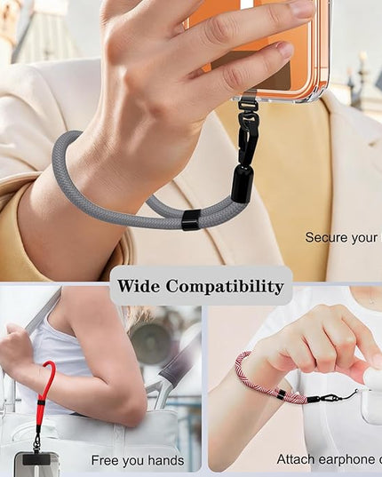 Phone Lanyard, 2 Pack Adjustable Cell Phone Lanyard Hand Phone Wrist Strap with Tether Tabs for Smartphones