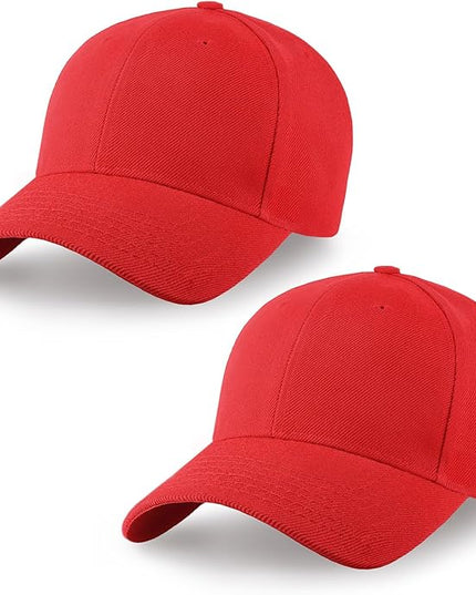 2-Pack Classic Structured Baseball Cap Adjustable Snapback Multipack Ball Caps for Custom Embroidery Running Workouts Outdoor