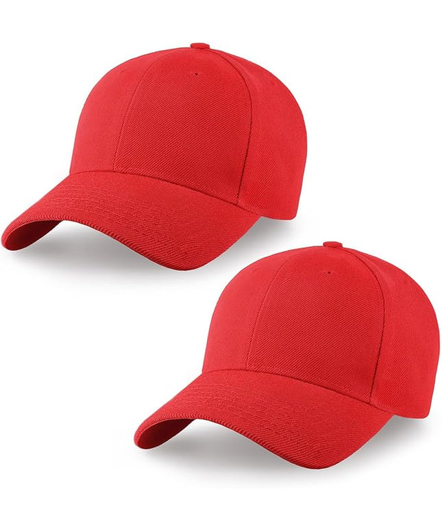 2-Pack Classic Structured Baseball Cap Adjustable Snapback Multipack Ball Caps for Custom Embroidery Running Workouts Outdoor