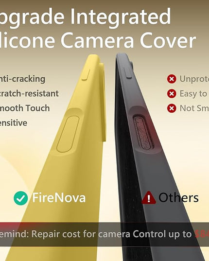 FireNova Magnetic for iPhone Air Case, Compatible with MagSafe, [Integrated Silicone Camera Control Button] [Camera Protection] Microfiber Lining Phone Case for iPhone 17 Air, 6.5", Yellow