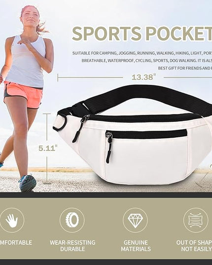 DAITET Crossbody Fanny Pack for Men&Women,Large Waist Bag & Hip Bum Bag with Adjustable Strap for Outdoors Workout Traveling Casual Running Hiking Cycling