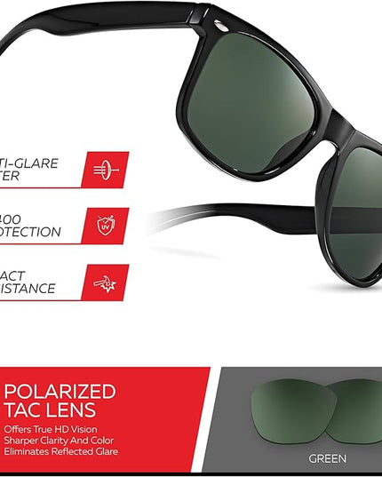 Retro Rewind Polarized Sunglasses for Men and Women - UV Protection Classic Sun Glasses