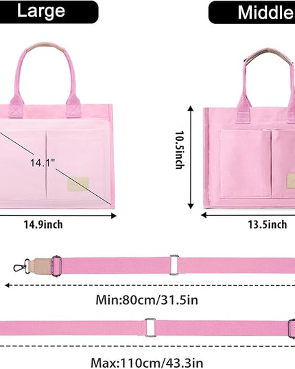 Canvas Tote Bag for Women Crossbody Work Purse with Pockets Top Handle Handbag Satchel Bags for Travel Nurse Teacher