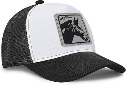 Animal Trucker Hats Leather Pattern Adjustable Snapback Mesh Animal Baseball Cap for Men