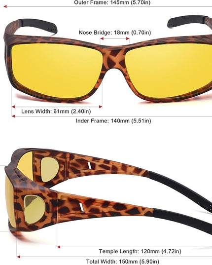 MEETSUN Fit Over Glasses Sunglasses for Men Women,Wrap Around Sunglasses Polarized UV400 Protection
