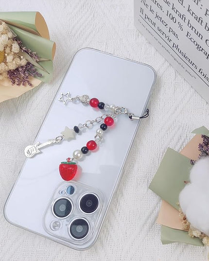 1-4PCS Cute Phone Charms Aesthetic Y2K Cell Phone Charms Strap Strawberry Butterfly Star PhoneCharm Y2K Accessories for Bag Keychain Airpods Camera Pendants Decor