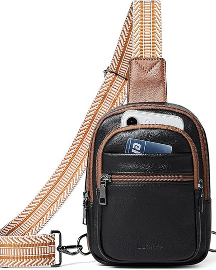 Sling Bag For Women Faux Leather Small Casual Daypack Backpack Fanny Pack Crossbody Chest Bags Purse