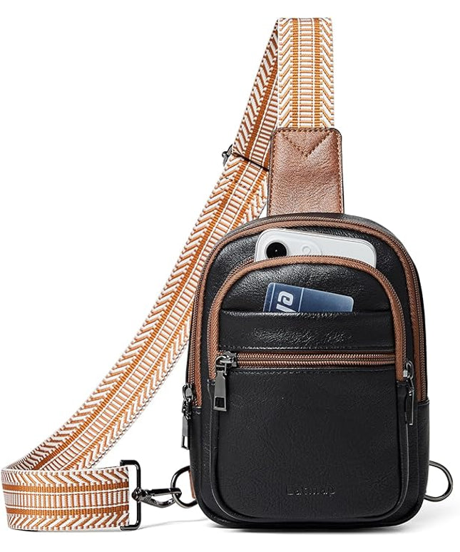 Sling Bag For Women Faux Leather Small Casual Daypack Backpack Fanny Pack Crossbody Chest Bags Purse