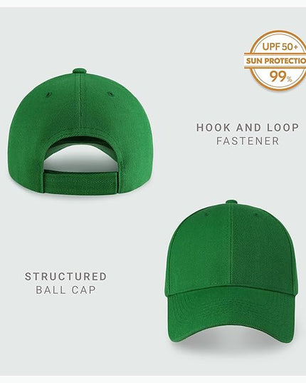 2-Pack Classic Structured Baseball Cap Adjustable Snapback Multipack Ball Caps for Custom Embroidery Running Workouts Outdoor