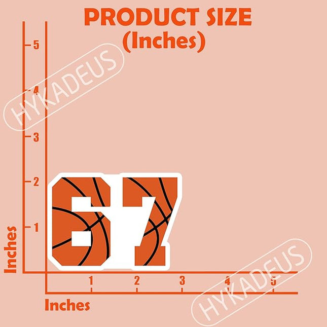 (3 Pcs) Basketball 67 Six Seven Funny Gen Alpha Meme Stickers – 67 Gifts for Coaches, Players, Waterproof Vinyl Decals for Water Bottle, Tumbler, Laptop, Phone Case, 3" x 2.1"