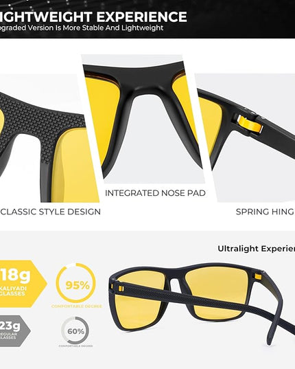 KALIYADI Polarized Sunglasses for Men, Lightweight Sun Glasses with UV Protection for Driving Fishing Golf